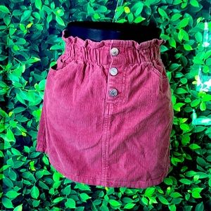 Pink denim skirt